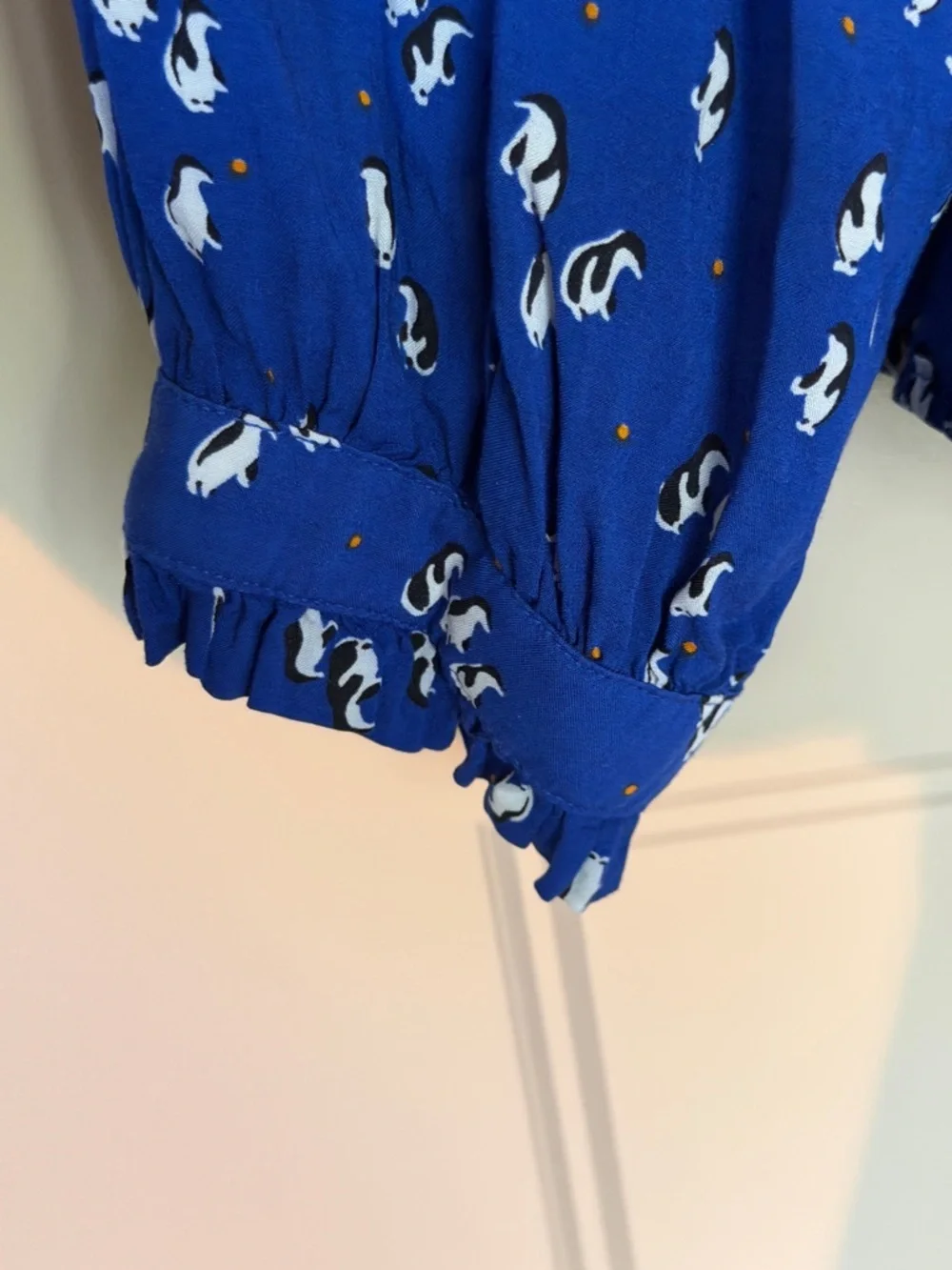 Marisol Ruffled Blouse by Maeve for Anthropologie Size 16W Penguins - Picture 6 of 15